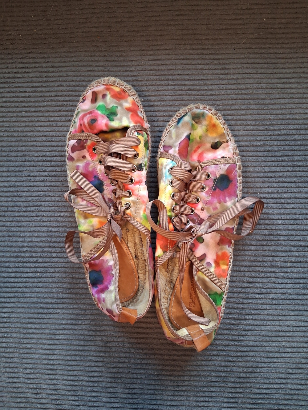 Charles David (Size 7.5) Multicolor Floral Espadrille Sneakers